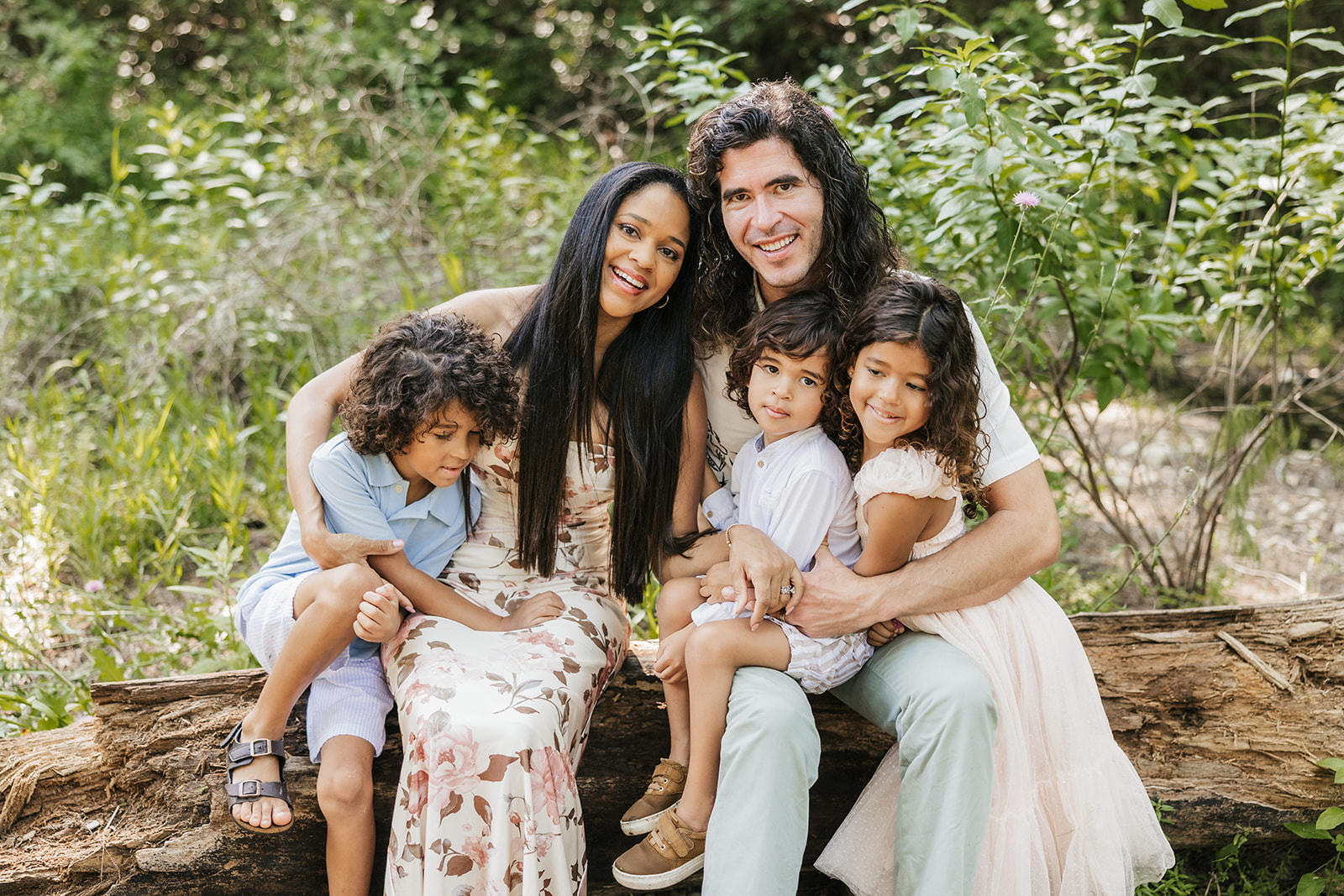 The Santucci family together outdoors